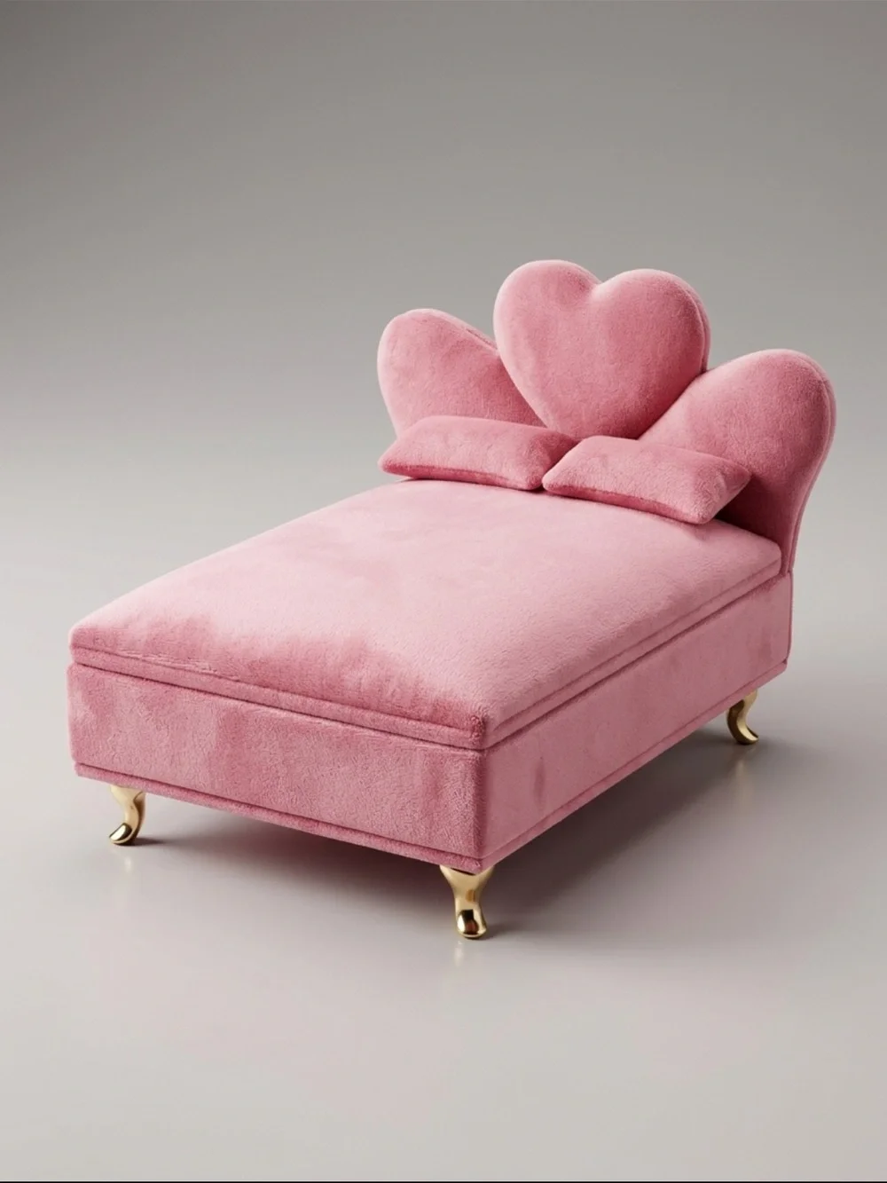 Jewelry Organizer Plush Pink Heart-Back Bed